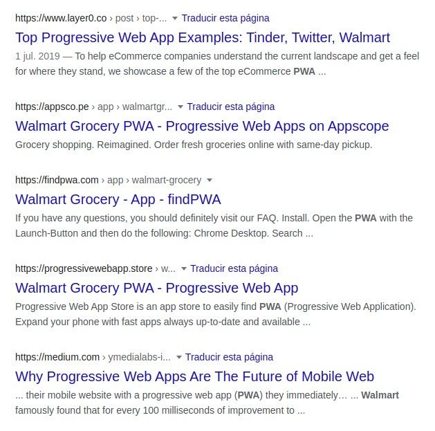 Posicionamiento de las Progressive Web Apps
