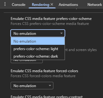 Emulando la Media Query prefers-color-scheme - Mobile
